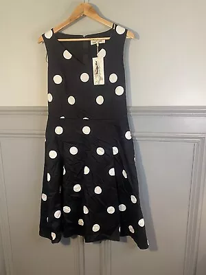 Damsel In A Dress New Spotted Occasion A Dress Fit & Flare Uk14 MW002 Rrp £149 • £30