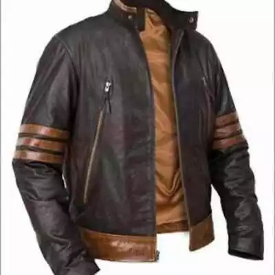 $84.99 • Buy X-Men Wolverine Origins Vintage Style Brown Leather Jacket - BNWT