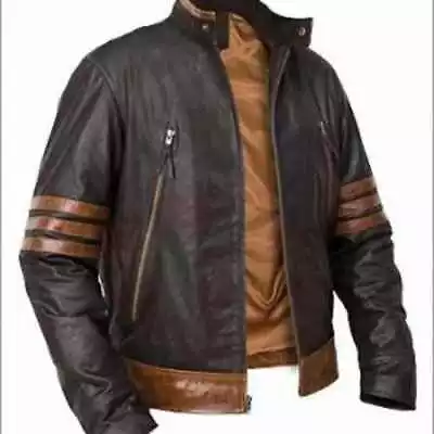 X-Men Wolverine Origins Vintage Style Brown Leather Jacket - BNWT • $84.99