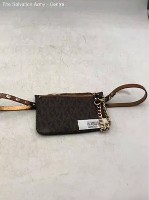 Michael Kors Womens Brown Monogram Leather Zipper Belt Bag & Fanny Pack • $7.99