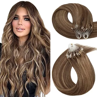 Hairro Micro Loop Ring Human Hair Extensions Micro Link Micro Beads Remy Hair... • $93.32