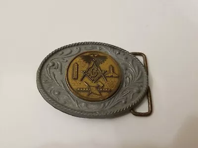Vintage Masonic Mason Belt Buckle Made In USA. 3 X 2 1/4 Inches  • $10.49