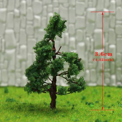 100pcs Model Railway Layout HO Scale 1:87 Model Trees Roadside Green Tree 3.8cm • $14.99