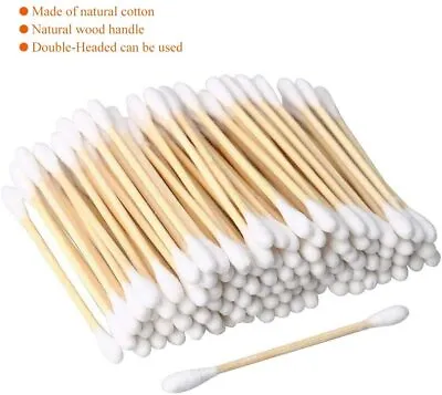 600 ECO Friendly Bamboo Cotton Buds Wooden Makeup Ear Swabs Biodegradable Vegan • £4.49