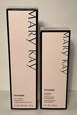 (2) Mary Kay Timewise 3-in-1 Cleanser & Age Fighting Moisturizer Combo To Oily • $37.99
