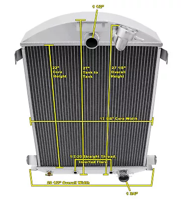 3 Row Monster Champion Radiator For 1930 1931 Ford Model A Chevy Conversion • $257