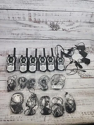 6 Motorola Talkabout MT352R Two Way Radios 5 Coodio Inner Ear Headsets 5 Over • $79.99