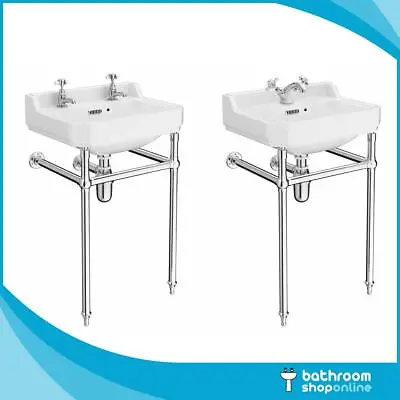 Traditional Chrome Washstand Victorian Basin 1 Or 2 Tap Hole Option • £189.95