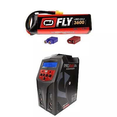 Venom Fly 50C 4S 3600mAh 14.8V LiPo Battery And Pro Duo Charger Combo • $199.98