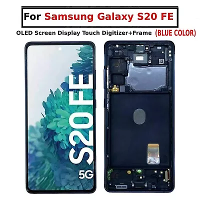 Samsung Galaxy S20 FE SM-G780/G781 OLED Screen LCD Display Digitizer+Frame BLUE • £39.99