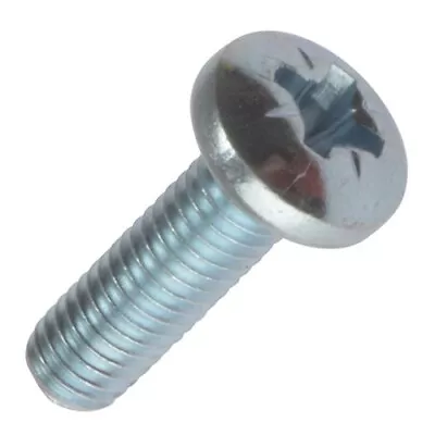 £1.99 • Buy M6 / 6mm ZINC PLATED MACHINE SCREW POZI PAN HEAD DRIVE BOLTS SCREWS DIN 7985 PZ2