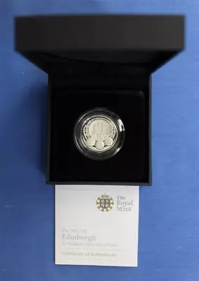 2011 Silver Piedfort Proof £1 Coin  Cities - Edinburgh  In Case With COA • £99.50