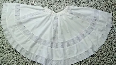 #200 Square Dance Skirt White With Peek-a-Boo Lace • $29.95