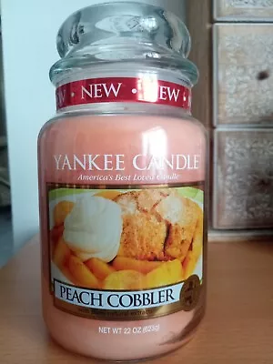 Yankee Candle Large Jar Peach Cobbler Deerfield USA 2010  RARE Discontinued New • £22.50