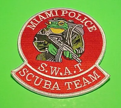 Miami  Florida  Fl S.w.a.t. Scuba Team  4 1/2   Police Patch  Free Shipping!!! • $7.50