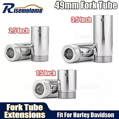 $60.99 • Buy Aluminum 49mm Fork Tube Extensions For 2002+ Harley V-Rod Touring Dyna Breakout