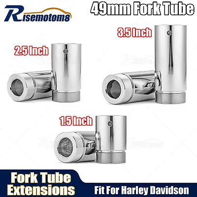 Aluminum 49mm Fork Tube Extensions For 2002+ Harley V-Rod Touring Dyna Breakout • $65.99