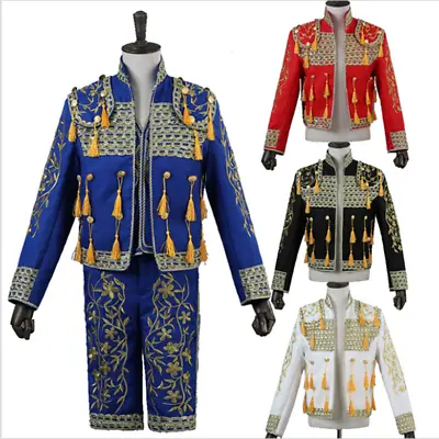 Mens Spanish Bullfighter Matador Outfit Fermin Cosplay Costume Jacket Pant Suits • $83.69
