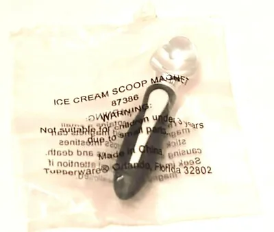 $4.64 • Buy Tupperware Ice Cream Scoop Magnet Black Silver White Discontinued Rare New