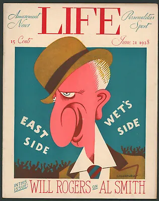 Life Magazine June 21 1928 Will Rogers On Al Smith ~Covarrubias~ Cartoon Art • $74.99