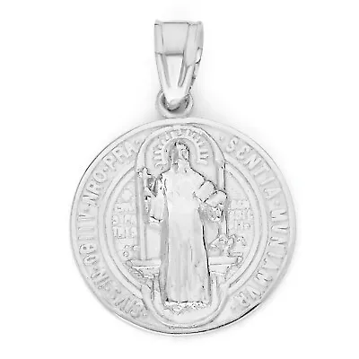 925 Sterling Silver Saint Benedict Pendant - Religious Medal Jewelry Gifts • $16.99