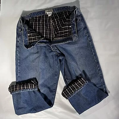 LL Bean Men’s Flannel Lined Comfort Waste Jeans 38x30 Very Good Condition! • $22