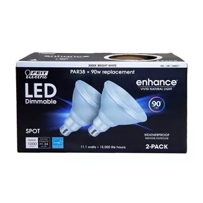 Two Pack Feit Electric PAR38 LED Spot Bright White 11.1 Watts 15000 Life Hour • $19.79