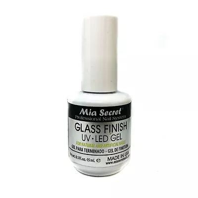 Mia Secret GLASS FINISH/COAT UV LED GEL Natural & Artificial Nails 0.5floz/15mL • $12.50