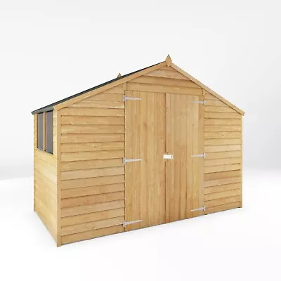 Waltons 5x10 Wooden Garden Shed Overlap Apex Workshop Storage Windows 5ft 10ft • £524.99