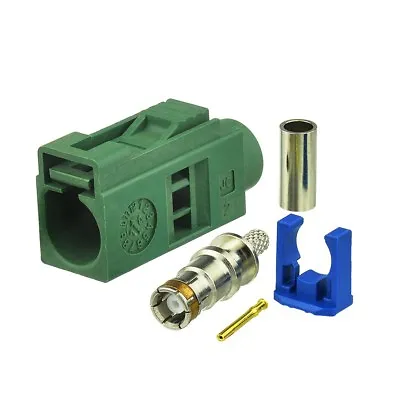 Fakra Crimp Jack E Female RF Connector Green /6002 Car TV1 • £2.53