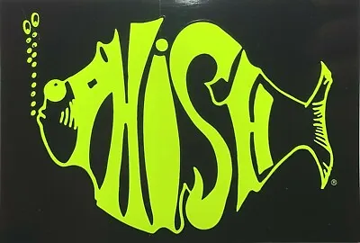 Phish Fish Logo Sticker Laptop Mug Bottle Car Decal [Neon Green On Black] • $12.59