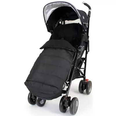 £24.95 • Buy XXL Large Luxury Foot-muff And Liner For Maclaren Techno XT - Black (Black)