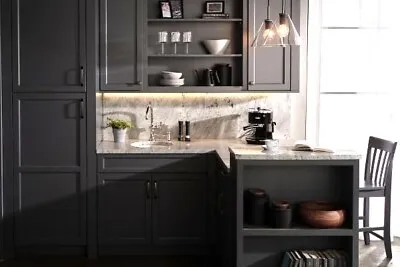 $5199.99 • Buy Custom Fully Assembled 10X10 Hudson Shaker Charcoal Gray Kitchen Cabinets Modern