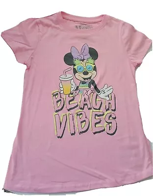 Disney MINNIE MOUSE Shirt Color Pink Size Large 10/12 Girls • $14.99