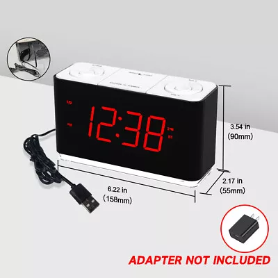 Bedside Dual Alarm Clock Radio With Bluetooth Speaker Digital FM Radio Desktop • $35.59