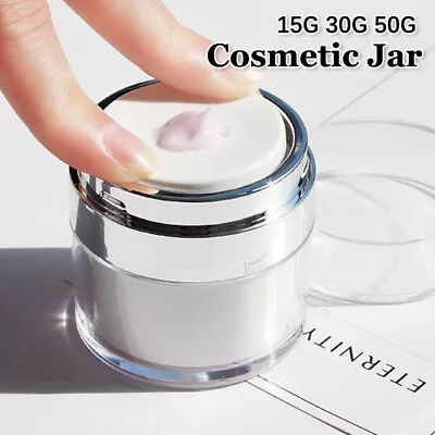 Acrylic Airless Pump Jar Empty Cream Bottle Refillable Cosmetic Container@t@ • £4.84