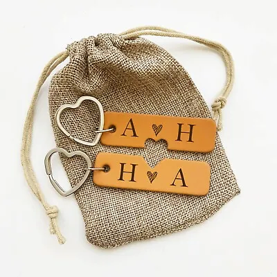 His & Hers Personalised Initials Keyring Set Couples Gift Present  • £5.95