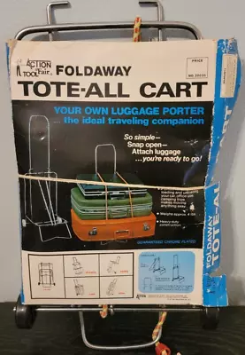 Vintage Action Metal Foldaway Tote-All All-Purpose Luggage Porter Cart • $59.99