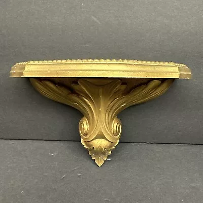 Vintage Hollywood Regency Wall Shelf 1978 Homco Dart 3315A Gold Syroco • $12