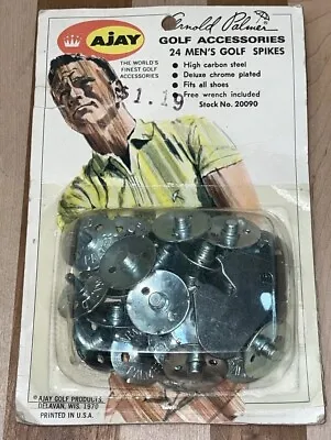 NEW Vintage Rare Ajay Arnold Palmer Mens GOLF SPIKES 24 High CARBON STEEL “1970” • $29.95