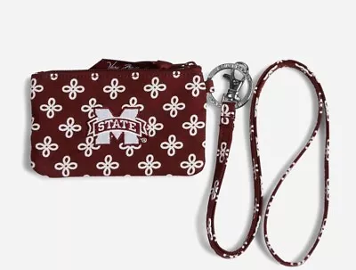 NWT Vera Bradley Collegiate Zip Id Wallet Lanyard Mississippi State Grad Gift • $24.99