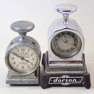 Lot Of 2 Vintage Dorson & Joslin's Time Ink Stamp Shelf Novelty Clock • $21.50