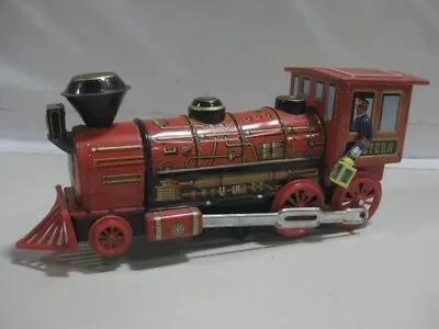 Vintage Modern Toys Made In Japan Tin Litho Red Western Locomotive WORKS--36.24 • $79.99