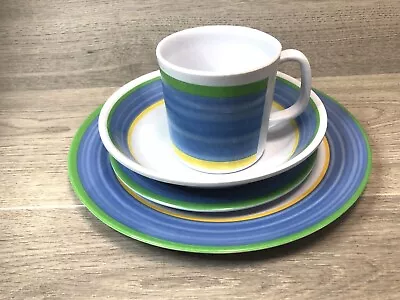 £9.50 • Buy Melamine Dinner &Tea Serving Set For Picnic Camping Garden, Multicoloured