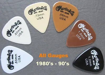 Vintage Guitar Picks - 6 Martin & Co. Nylon  Picks Full Set All Gauges • $16.99