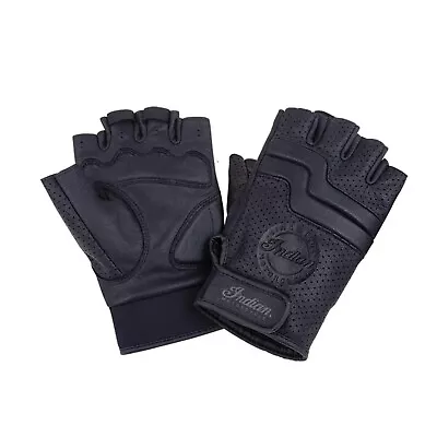 Genuine Indian Motorcycle Men's Fingerless Denton Glove Black Free Shipping • $65.99