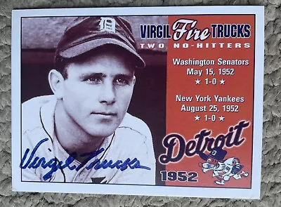 Autographed Virgil Trucks Card Detroit Tigers Near Mint + • $5.99