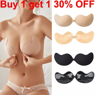 Silicone Strapless Push Up Bra Backless Self Adhesive Invisible Lace Stick On • £3.11