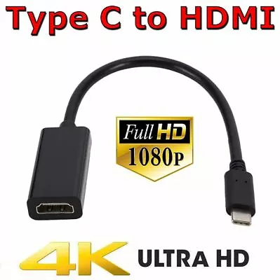 $8.97 • Buy Type C 3.1 To HDMI Adapter USB-C Cable 4K Converter For MacBook Pro Air HD TV