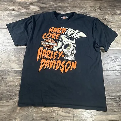 Harley Davidson T Shirt Mens L Niagara Canada Flag Eagle Skull Mohawk Hard Core • $20.97